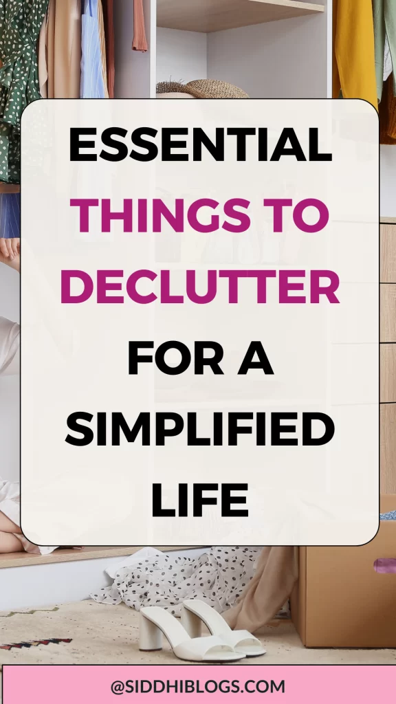 Pinterest Image for Essential Things to declutter