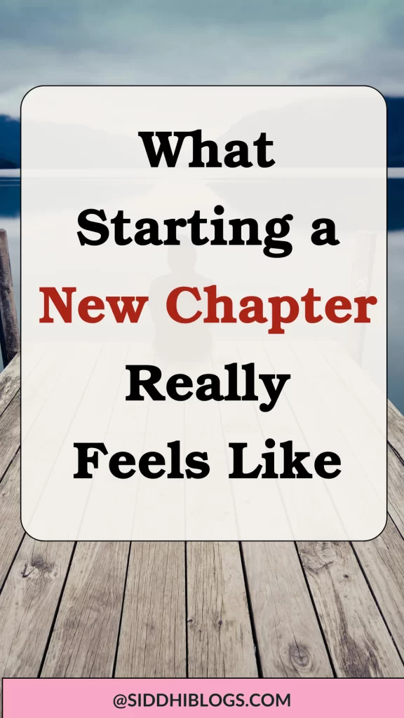 starting a new chapter in life